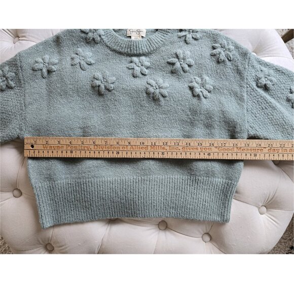 Jessica Simpson Knit Sweater Green Balloon Sleeve X Small - Picture 9 of 11
